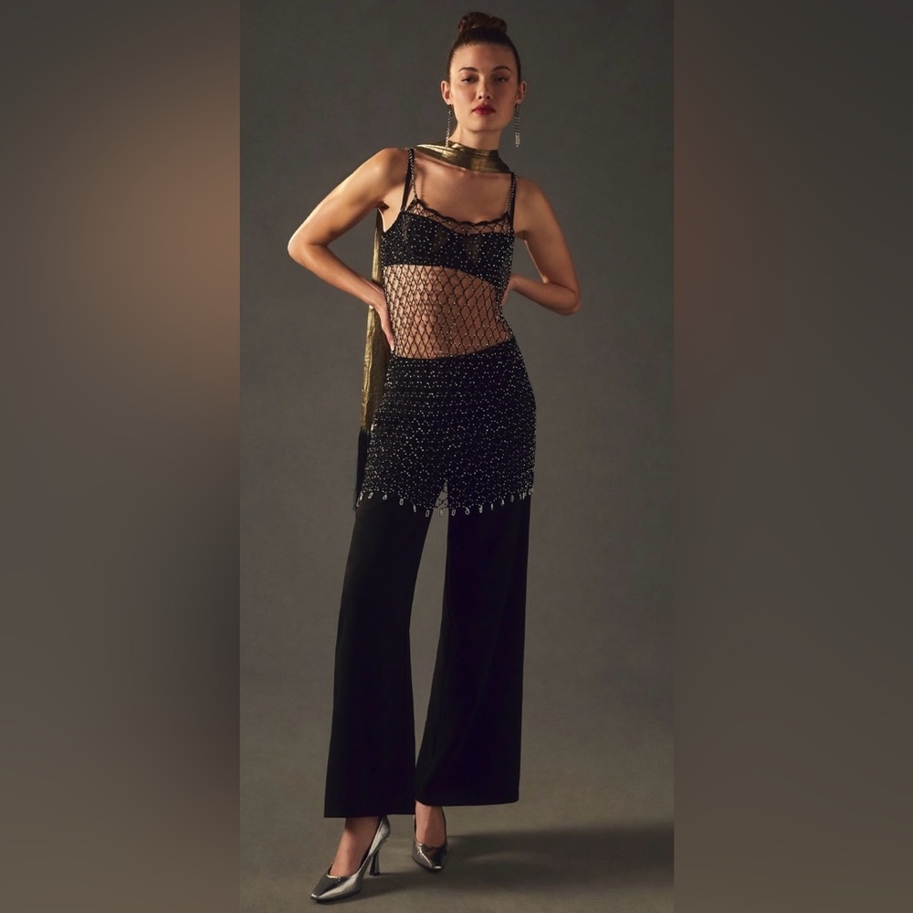 ‼️RARE‼️🎸Anthropologie🎸🔥NWT🔥Rhinestone Cami— O/S - Picture 3 of 11
